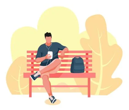 Man sitting on a bench Stock Illustration