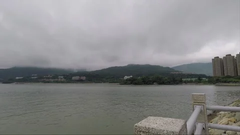 The man sitting on the bicycle, camera slide, Hong Kong Stock Footage 143462797