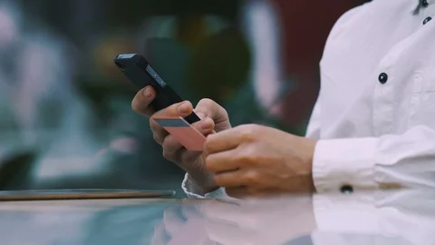 Man sitting in cafe Stock Footage 97092867