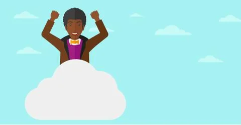 Man sitting on cloud Stock Illustration