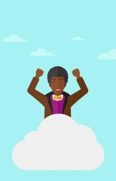 Man sitting on cloud イラスト素材