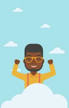 Man sitting on cloud vector illustration Stock Illustration