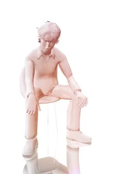 Man sitting concerned Stockillustratie