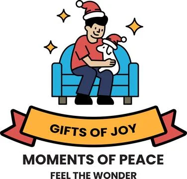 A man is sitting on a couch with a dog Stock Illustration