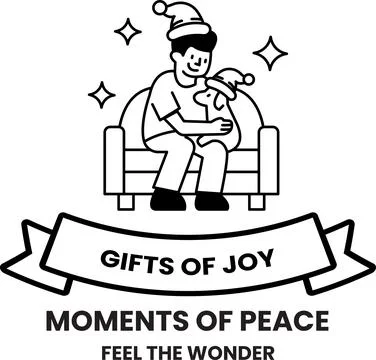 A man is sitting on a couch with a dog Stock Illustration