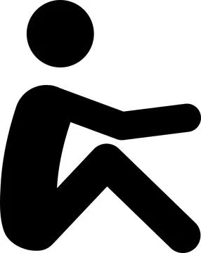 A man sitting on floor icon. Stock Illustration