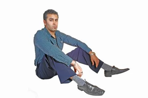 Man sitting on floor. Stock Photos