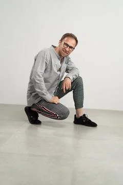 Man sitting on floor 스톡 사진