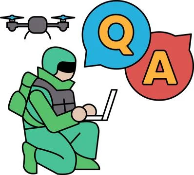 A man is sitting on the ground and using a laptop Stockillustratie