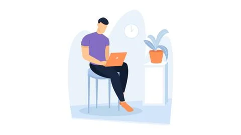 A man sitting Stock Illustration