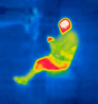 Man sitting infrared Stock Photos