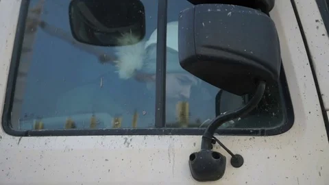 Man is sitting inside the truck Stock Footage 82128664