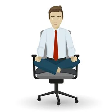 Man sitting in lotus pose Stock Illustration