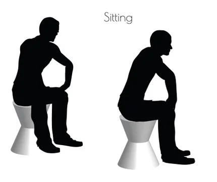 Man in Sitting  pose on white background Stock Illustration