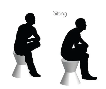 Man in Sitting  pose on white background Stock Illustration