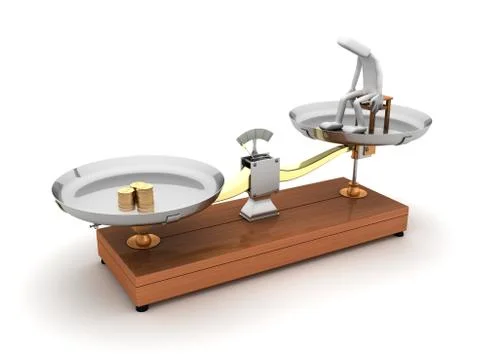 Man is sitting on the scales Illustrazione stock