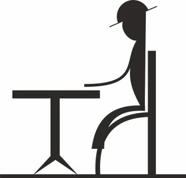 Man sitting at the table icon 库存插图