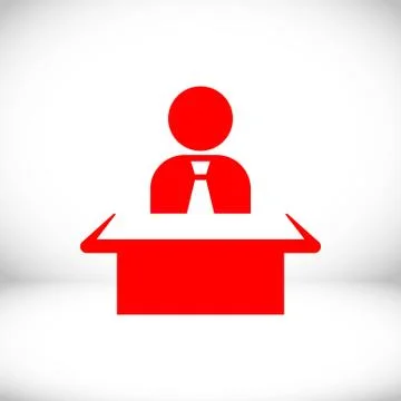 Man sitting at the table icon stock vector illustration flat design Illustrazione stock