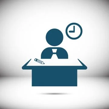 Man sitting at the table icon stock vector illustration flat design 스톡 일러스트