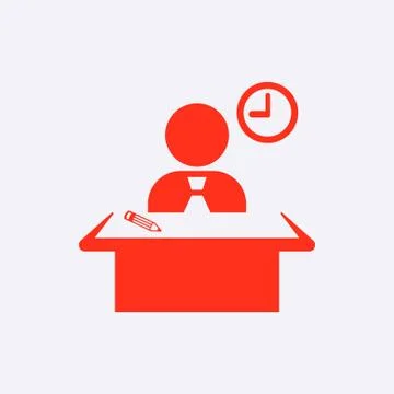 Man sitting at the table icon stock vector illustration flat design Illustrazione stock