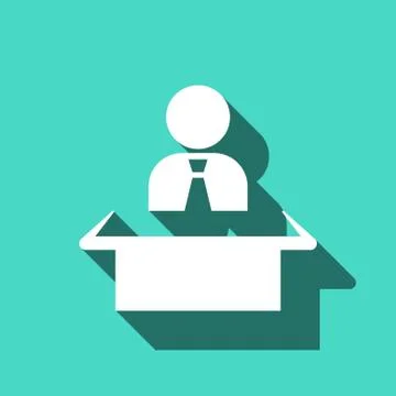 Man sitting at the table icon stock vector illustration flat design Illustrazione stock