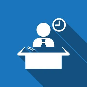 Man sitting at the table icon stock vector illustration flat design 스톡 일러스트