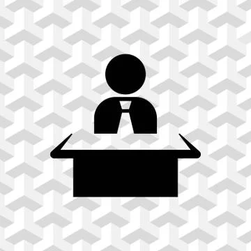 Man sitting at the table icon stock vector illustration flat design 스톡 일러스트