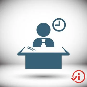 Man sitting at the table icon stock vector illustration flat design Illustrazione stock