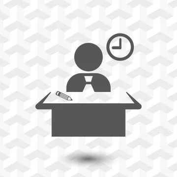 Man sitting at the table icon stock vector illustration flat design Illustrazione stock