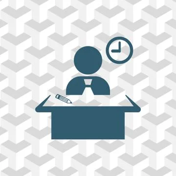 Man sitting at the table icon stock vector illustration flat design Illustrazione stock
