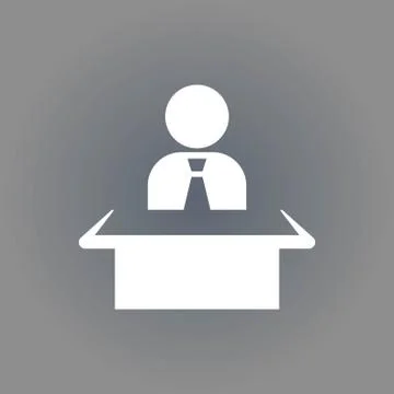 Man sitting at the table icon stock vector illustration flat design 스톡 일러스트