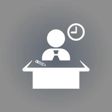 Man sitting at the table icon stock vector illustration flat design Illustrazione stock