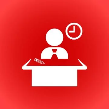 Man sitting at the table icon stock vector illustration flat design Illustrazione stock