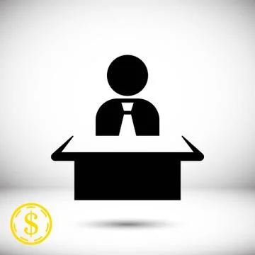 Man sitting at the table icon stock vector illustration flat design 스톡 일러스트