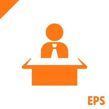 Man sitting at the table icon stock vector illustration flat design 스톡 일러스트