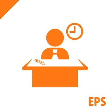 Man sitting at the table icon stock vector illustration flat design 스톡 일러스트