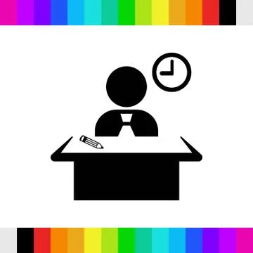 Man sitting at the table icon stock vector illustration flat design 스톡 일러스트