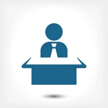 Man sitting at the table icon stock vector illustration flat design Illustrazione stock