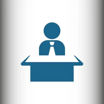 Man sitting at the table icon stock vector illustration flat design Ilustración de archivo