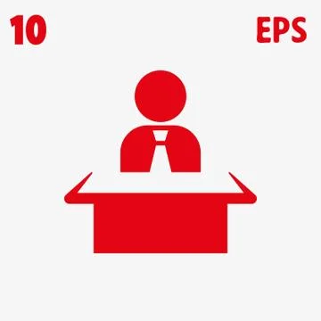 Man sitting at the table icon stock vector illustration flat design Illustrazione stock