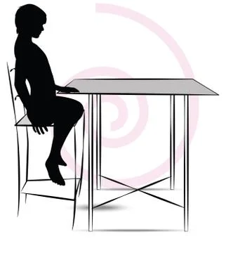 Man sitting at the table Stock Illustration