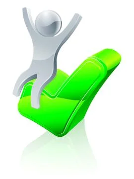 Man sitting on a tick 스톡 일러스트