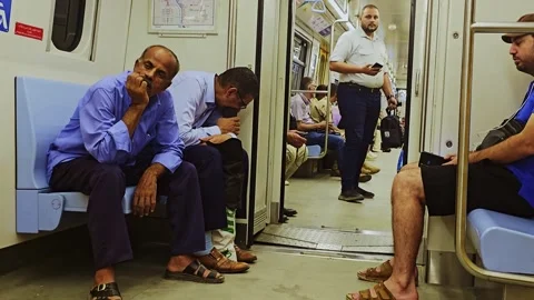 A man sitting on a train Stock Footage 292229675