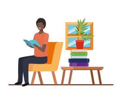 Man sitting in the work office with white background Ilustración de archivo