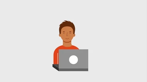 Man sitting working with laptop Video stock 92357062