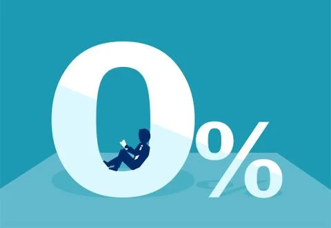 Man sitting in zero taking a loan Stock Illustration