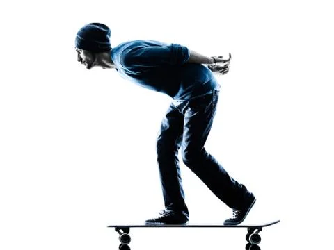 Man skateboarder skateboarding silhouette Stock Photos