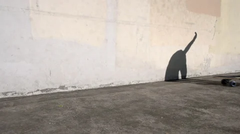 A man skateboards close to a wall Video stock 41059544
