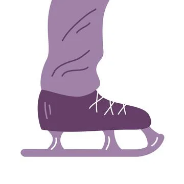 A man is skating on ice on white background Stock Illustration