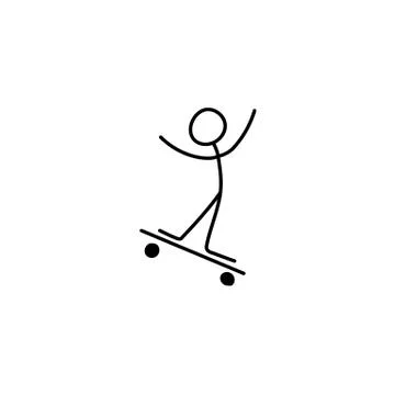 Man Skating on Skateboard Icon Stock Illustration